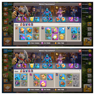 36 | TH 16 Semi max | Heros-57-75-41-50-32 | th16 | 500 cwl madel | equipment good | golden  walls | xp-170  - Image 4