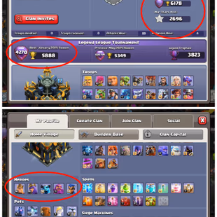 TH17 Account | LvL 226 | 800 Gems | HEROES 96-95-90-71-50 | 9 CWL Medals | 2696 WS | Magic Items | HT 6178 | NC-2000 - Image 7