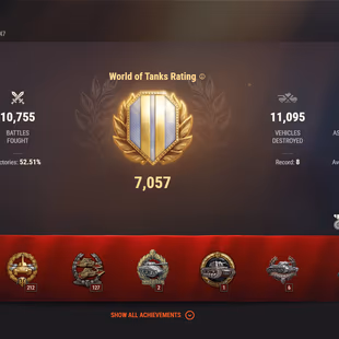 [NA] 5 TIER X | 28 PREMIUM TANK | TOTAL TANKS 82 | 5647 (52) WINS | 2913785 CREDITS | GOLD 8770 | - Image 1