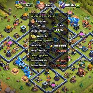 TH 13 CLOSE MAX|| G.GAUNTLET 12- FIRE BALL 18- E.BOOTS 17- R.LUNCHER 17|| 6 BUILDERS || FAST DELIVERY - Image 1