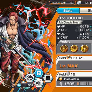 BR314-Hyber Boost 62+5 Ex Max 11k Power+1.500 Frag+Luffy Gear 5+Zoro+Kid Law+Shanks V3+Shank V2+Support 161%+Vip Medal - Image 6