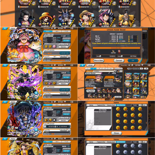 IOS-Android-4 Ex(Big Mom max-Zoro max-Kaido-Luffy king)-Good Medal-Support 157%-Good BF Nami-Luffy-Nico) - Image 1