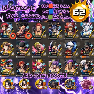 HB62 -10 Ex(Shank Red-Kid Law Boot 3-Kaido-Roger-Yamato Hybrid-Luffy-Zoro-Shank Blue-Black Beard-Zephyr)-Medal-SP 163 - Image 1