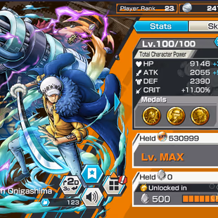 BR188-IOS+Android-Kid Law Boost 35-52 and 11k Power+Aramaki Max+Noland+Kalgara+Sanji+Uta+Karasu+Support 128%+Good Medal - Image 1
