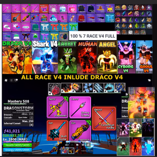 blox fruit 7 race account draco full gear 7 race + cdk + GOD + sgt best account - Image 1