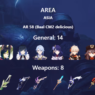 R270-ASIA-AR58-Xianyun-Dehya-Nahida-Cyno-Tighnari-Yelan-Kamisato-Raiden-Kazuha-Hutao-Xiao-Keqing-Jean-Diluc-Weapon: 8 - Image 3