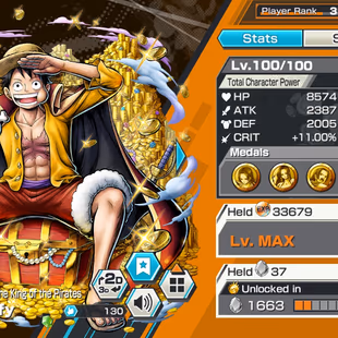 3 Ex(Luffy-Shanks Film Red-Roger New)-Good Medal-SP 139%-Good BF(Sengoku max-D. Garp max-Uta red max-Ray-Tesoro)-HP669 - Image 8