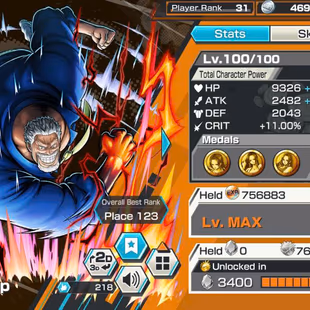 BR607-IOS+Android-Garp Boost 3+5 Ex(Lucci+Akainu+Snake+Shank)+Good Medal+Support 145+Pacifista Max+Kaku+S-Bear+Egg Zoro - Image 6