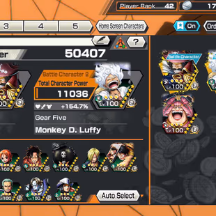 BR210-Hyber 16+4 Ex Meta Max(Roger V2+Luffy Gear 5+Kid Law+Big Mom)+Sup 154%+Good Medal+Noland+Shiryu+Yasopp+King+Ben - Image 1