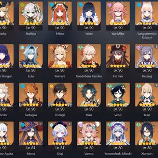 71x5 ASIA | 10x5 HI3 SEA |  13x5 HSR | STACKED 5star ROSTER  SIG WEAPONS | C5 DILUC | C4 JEAN | C3 QIQI | INSTANT DEL - Image 1