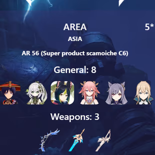 R278-ASIA-AR56-Furina-Scaramouche-Nahida-Tighnari-Yae Miko-Keqing-Jeans-Diluc-Weapon: 3 - Image 2