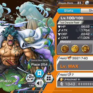 BR573-IOS-1.086 Diamond RD+7 Ex Meta(Kizaru+Garp+Kuzan+Sabo+Roger+Gear 5+Lucci)+Good Medal+Support 152+Many Bounty fes - Image 3