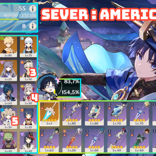 R156-SEVER AMERICE-AR55-Neuvillette-Wanderer-Yelan-Xiao-Nilou-Keqing-Xingqiu-Xinyan-Barbara-Beidou - Image 3