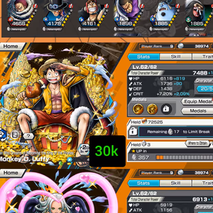 IOS-Android-2 Ex(Luffy-S-Snake)-Good BF Momonosuke-Shiryu-Katakuri-Sabo-Fujitora-Jinbe-Neptune-Good Medal-Q26 - Image 1