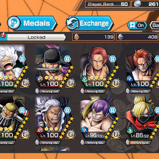BR314-Hyber Boost 62+5 Ex Max 11k Power+1.500 Frag+Luffy Gear 5+Zoro+Kid Law+Shanks V3+Shank V2+Support 161%+Vip Medal - Image 1