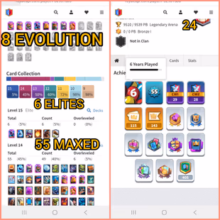 [JD]💥 6 YEAR OLD ACCT 👹115 EMOTES 11 KT SKINS | ARENA 24 | KT15 XP55 | 9510 TROPHIES| 55 MAX CARDS | 6 ELITES | 8 EVOS - Image 2