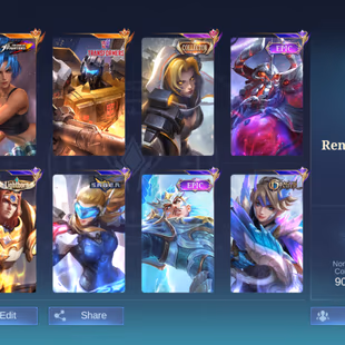 NL691|Lvl 86|RENOWNED CC 5|ALL EMBLEM MAX|129 HEROES MAX|232 SKIN|ROGER TRANSFORMER|KARINA KOF|6 EPIC|ZHASK ZODIAC|BADAN - Image 1