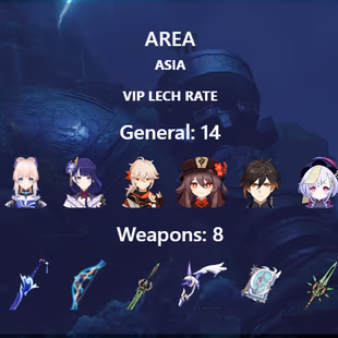 R276-ASIA-AR58-Nahida-Cyno-Yelan-Yae Miko-Kokomi-Raiden-Kazuha-Hutao-Zhongli-Qiqi-Klee-Keqing-Diluc-Albedo-Weapon: 8 - Image 3