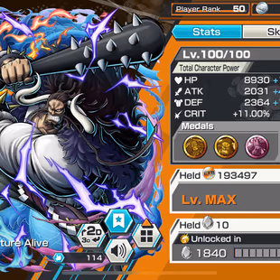 BR359-Hyber 40+8 Ex(Lucci+Yamato Ace+Gear 5+Roger+Zoro+Luffy+Kaido v2+Akainu)+Vip Medal+SUP160%+Bullet+Kaku+S-Hawk+Law - Image 4