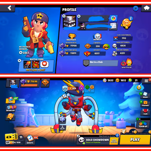 PREMIUM 71K+ TROPHIES | [50 MAXED] 18 HYPERCHARGED BRAWLERS | 200+ PREMIUM SKINS [80+ EPIC] | 86 BRAWLERS - Image 1