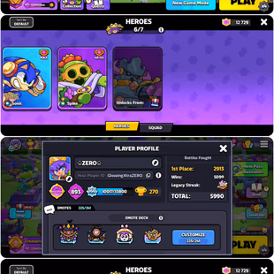 Squad Journey Level[893]-Xp[166]-Character[37x]-Ultimate[15x]-Ultra[18x]-Emote[225x]-Hero[19-30-37-27]-Trophy[270]. - Image 3