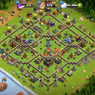 || [WALL MAX] RARE ALL DEFENCE LEVEL 1 || 4000 GEMS || EPIC[EB-23!RS-20!SB-14] || BEST ACCOUNT FOR FARMING WAR - Image 1