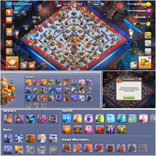 ClashaMania Scenery -- Th16 Max-- Th16 15 Wall max-- Guantlet fire ball electro bot -- Hero:25-43-40-16-19-- Magic ful - Image 2