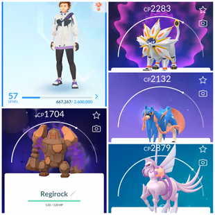 Level 50+ [Solgaleo/Lunala] 51 Legendary|Dialga|Palkia|Kyogre|Groudon|Zacian|Regidrago|Regieleki|Team Mystic|628 - Image 1
