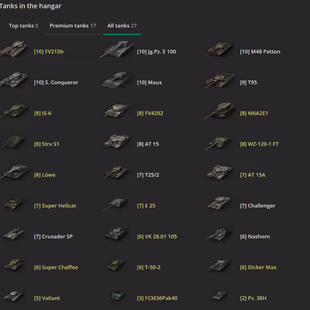 [US] 5 TIER X | 17 PREMIUM TANK | TOTAL TANKS 27 | 4249 (48%) WINS | 10.793.526 CREDITS | - Image 4