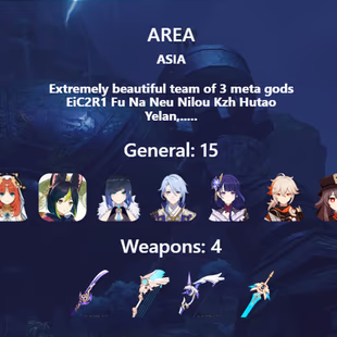 R251-ASIA-AR58-Furina-Neuvillette-Lyney-Nahida-Nilou-Tighnari-Yelan-Kamisato-Raiden-Kazuha-Hutao-Qiqi-Klee-Keqing-Diluc - Image 3