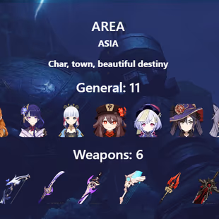 R267-ASIA-AR59-Neuvillette-Yelan-Aloy-Raiden-Ayaka-Hutao-Qiqi-Mona-Keqing-Jeans-Diluc-Weapon: 6 - Image 3