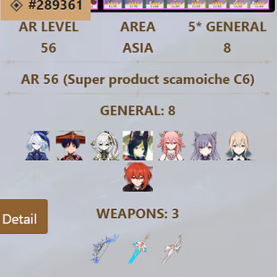 R278-ASIA-AR56-Furina-Scaramouche-Nahida-Tighnari-Yae Miko-Keqing-Jeans-Diluc-Weapon: 3 - Image 3