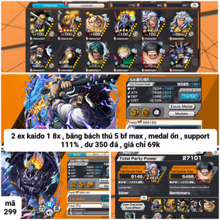 IOS-Android-2 Ex(Kaido V2-Kaido V3)-Good BF King V1-King V2-Jack-Queen-Sanji-SP 111.9-Good Medal-H18 - Image 1