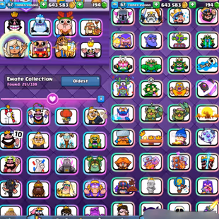 Rare 🌸 KT 15 🌸 Lvl67 | 72 Elite Cards | 119 Max Cards | 29 Evos | 251 Exclusive Emotes | 30 Tower Skins | Rare Banners - Image 5