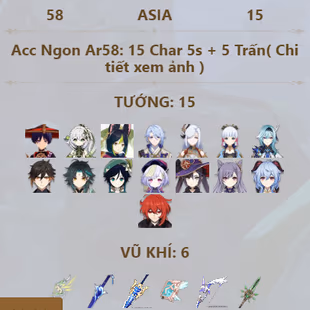 R309-ASIA-AR58-Scaramouche-Nahida-Tighnari-Kamisato-Shenhe-Ayaka-Eula-Zhongli-Xiao-Venti-Qiqi-Mona-Keqing-Ganyu-Diluc - Image 3