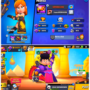 36K TROPHY BEST BS ACCOUNT || 6 HYPER 21 MAX TOTAL 27 MAX  || 122 TOTAL SKIN - WHITE WOLF LEON RAREST || 80 BRAWLER || - Image 3
