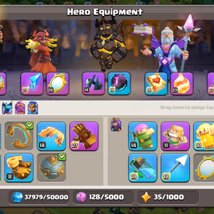 Th16 [3-League Skin] | Hero-92-94-70-45 | Max Defence | Wall Full Max | 3-Epic Max-2 Epic-26-Lvl-20 | XP 225 | NC-Yes | - Image 2