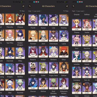 All Platform - EU - AR 58 - 60 Charcter+17 5'Star - 13 Wephons - 5'Star - Xingqiu C6 - Collei C5 - Sethos C5 - Yaoyao C6 - Image 5