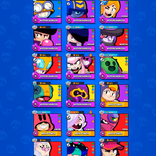 26 Brawlers MAX | 17 Hypercharge | 84 Brawlers Unlocked | 60000 Trophies | 185 Skins | 26 RANK MAX | Rename 90 - Image 1