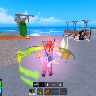 Blox Fruit Max LEVEL / Race Drago + GOD + SUIL GUITAR + DRACO - V4 FULL GEAR / Random sanguin art and kitsune and dough - Image 2