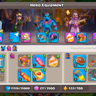 TH13 [FULLY MAX] |! 5X HERO MAX |! 4450 GEMS |! EQUIPMENT [EB RS FB MAX] [AF 14] |! 186 MEDAL |! 861 WAR STAR |! BH-5 - Image 4