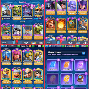 🎁RARE EMOTES 9 YEAR OLD 💎| ARENA 24 KT 15 |   10.6K TROPHIES | 105 MAX CARDS 39-ELITE | 179 EMOTES MANY MORE - Image 4