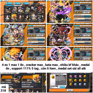 4 Ex(Zoro Onigashima-Kaido V3-S-Snake-Big Mom Red)-Good BF Cracker-Kaigara-Katakuri-Shiryu-Robin-SP 111-Good Medal-H12 - Image 1