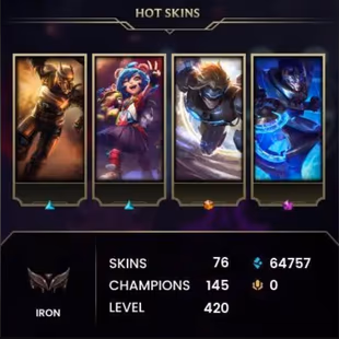 LEAGUE OF LEGENDS | 420 level | 76 skins | Full access | Warranty | 2 Gifts - Image 2
