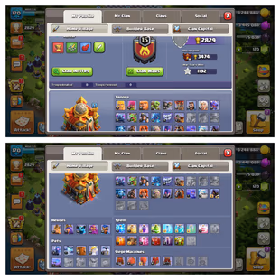 36 | TH 16 Semi max | Heros-57-75-41-50-32 | th16 | 500 cwl madel | equipment good | golden  walls | xp-170  - Image 3