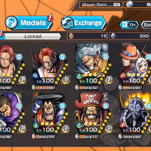 KC20-Hyber 47-6 Ex Max 11k(Shanks V2 Boost 3-51:52+Yamato Ace+Roger V1+Shanks Red+Oden)-SUP 161%-Many BF Max-Medal Good - Image 1
