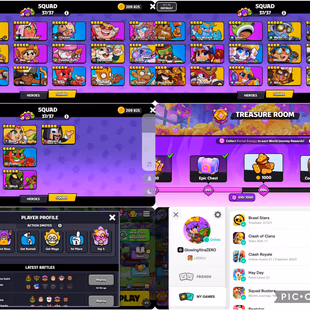 Squad Journey Level[893]-Xp[166]-Character[37x]-Ultimate[15x]-Ultra[18x]-Emote[225x]-Hero[19-30-37-27]-Trophy[270]. - Image 1