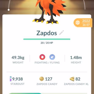 F1]Super Rare Account 2019]Max Level 50] Level1 Glar moltress]7 Hundo Legendary]970 Legendary]6 event shiny]9 Mythical - Image 1