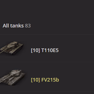 EU - 5 TIER X - 39 PREMIUM TANK - TOTAL TANKS 83 -   7253 (50%) - 19.133.287 CREDITS - Image 2