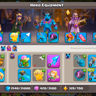 |! TH13 [FULLY MAX] |! 5X HERO MAX |! EQUIPMENT [FA AF MAX] |! 155 MEDAL |! 787 WAR STAR |! BH-7 - Image 4